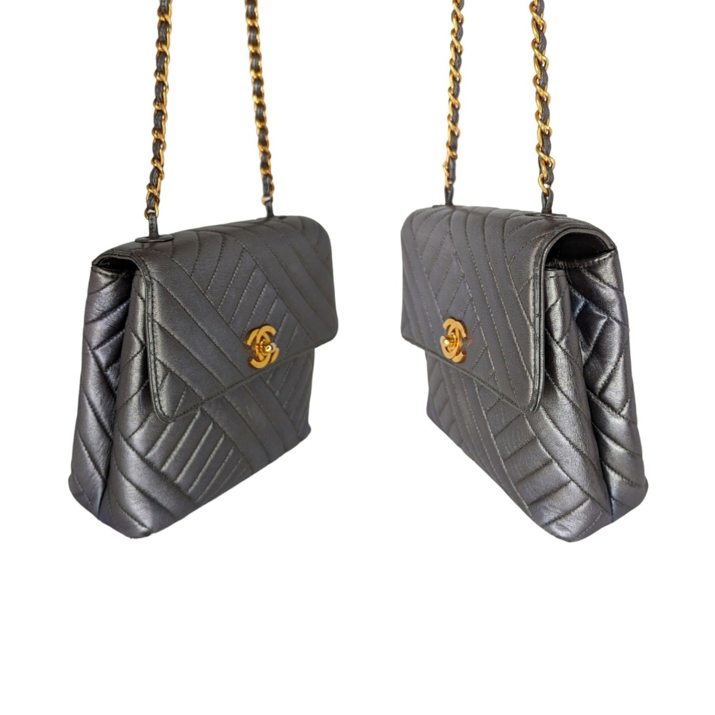 Chanel bag Vintage Chevron Quilted Square Flap Bag