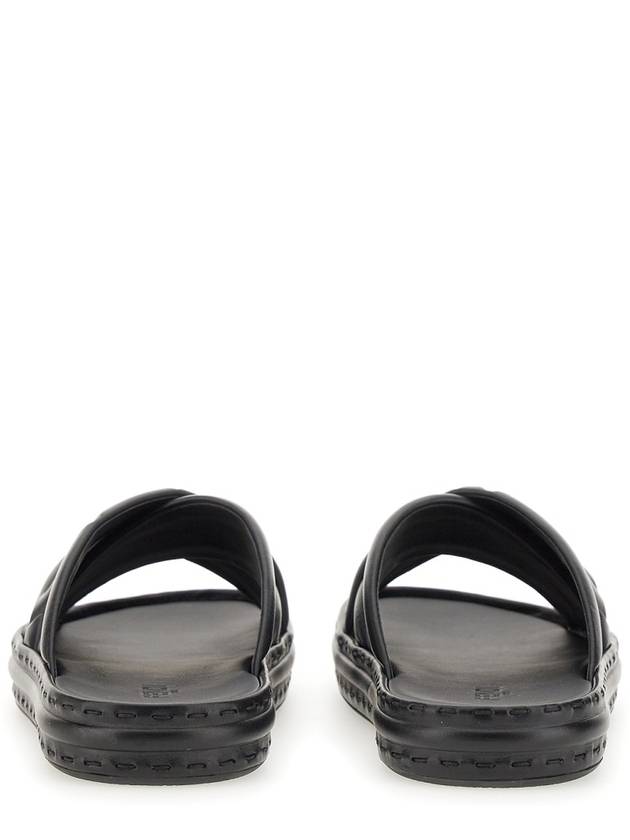 Fendi FF Logo Cross Slippers Black