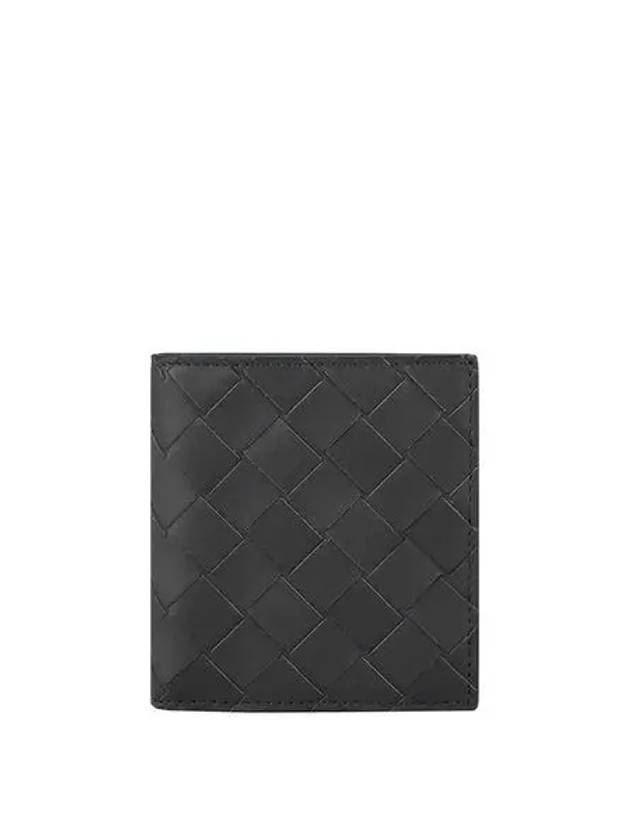 Bottega Veneta Intrecciato Slim Half Wallet Charcoal