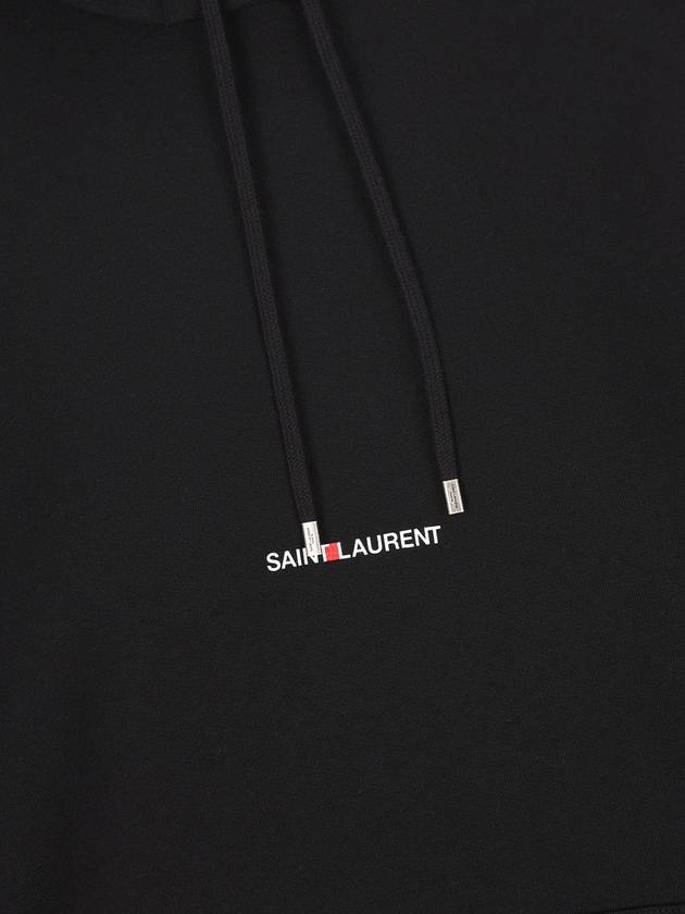 Saint Laurent Signature Logo Hooded Top Black