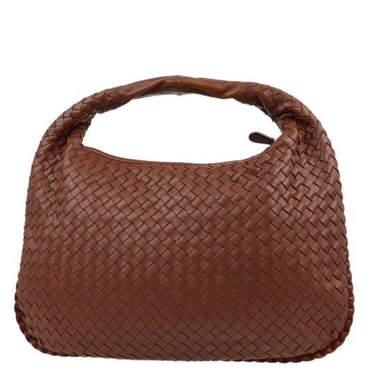 Bottega Veneta  Brown Intrecciato Hobo Handbag