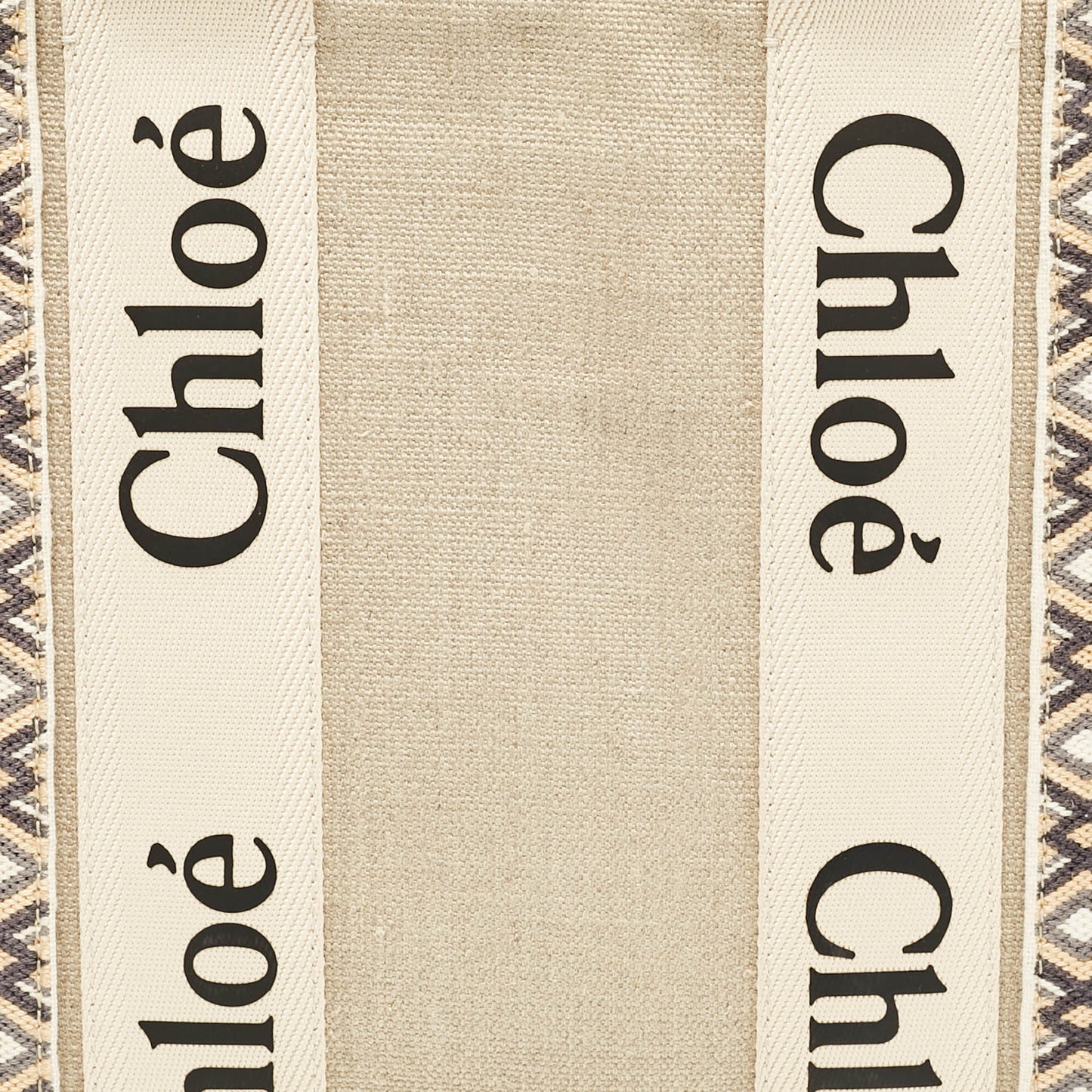Chloe Beige Canvas Medium Woody Tote