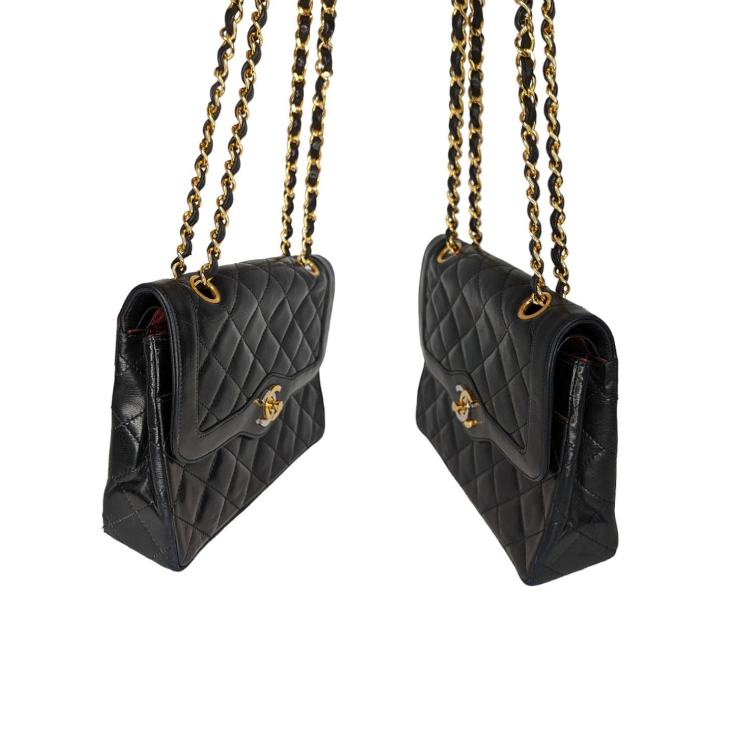 Chanel bag Vintage Black Coco Paris Double Flap Bag