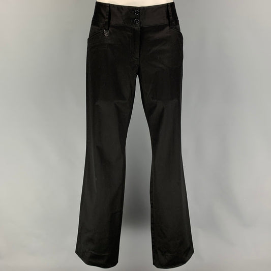 DOLCE & GABBANA Size 8 Black Cotton Blend Low Rise Dress Pants