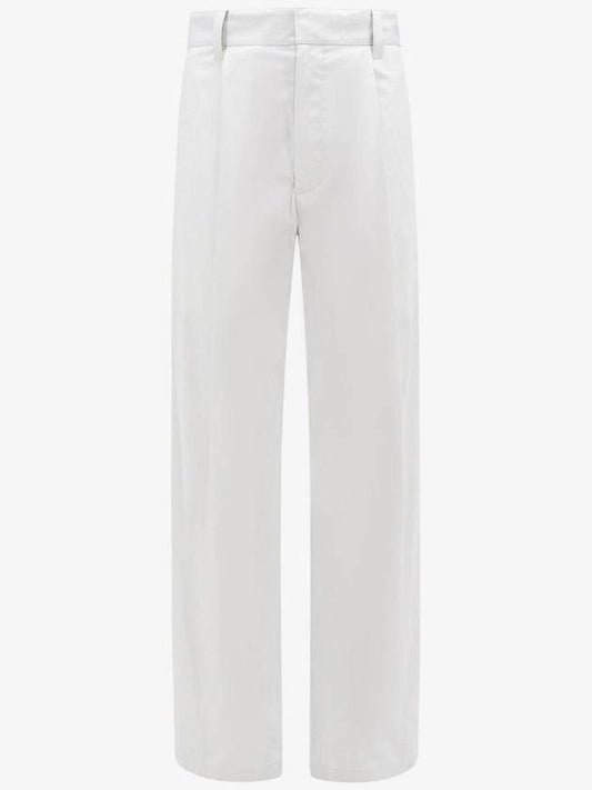 Bottega Veneta Cotton Silk Wide Leg Slacks Cloud
