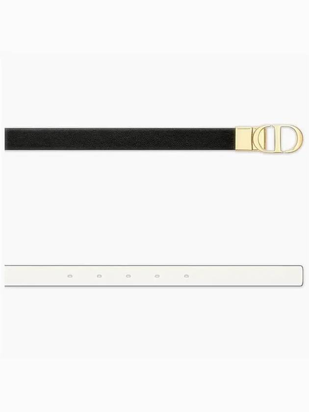 30 Montaigne Reversible Smooth Calfskin Belt Ivory Black Dior