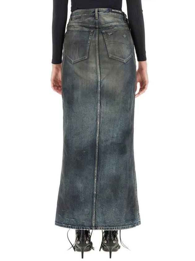 Balenciaga 23 fw Denim Skirt WITH Back Logo Patch 744975TNW014974 B0650497487