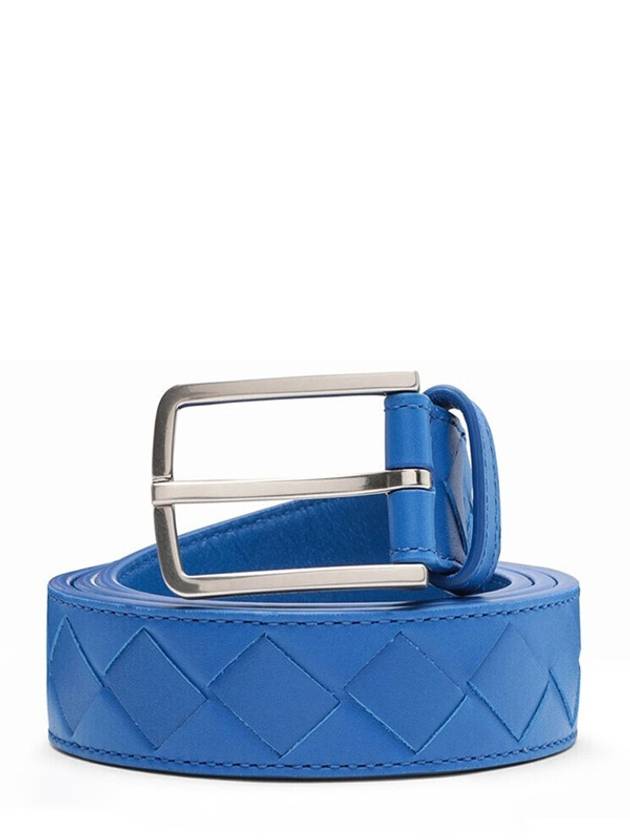 Bottega Veneta Intrecciato Leather Belt Blue