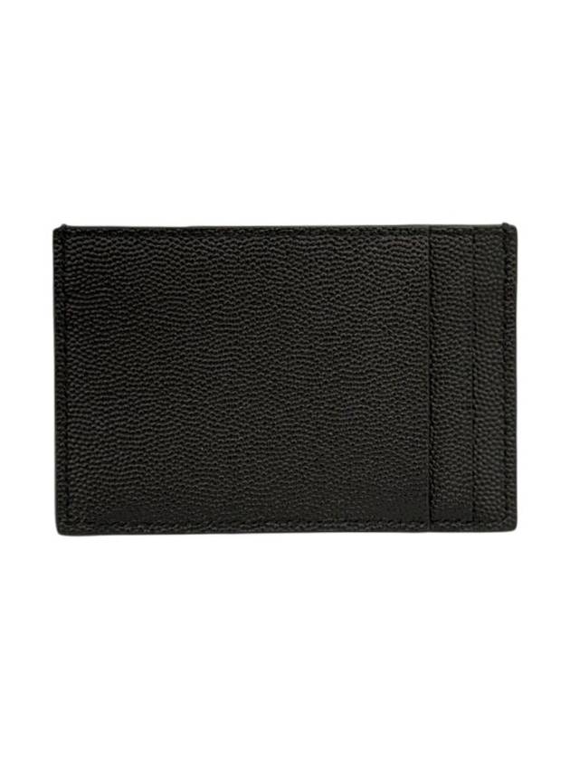 Saint Laurent Uptown Grain De Poudre Embossed Leather Flap Card Case Black