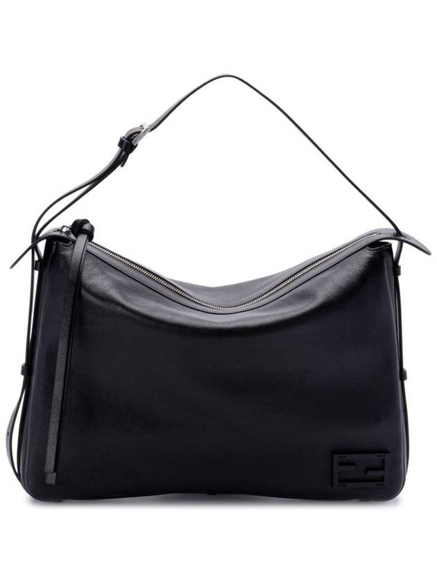 Fendi Simply Large Leather Shoulder Bag Black