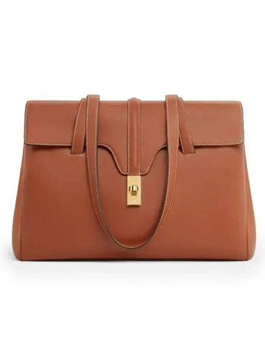 CELINE Soft 16 Smooth Calfskin Medium Shoulder Bag Tan