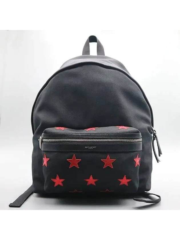 Saint Laurent 437087 Black Fabric Star Backpack