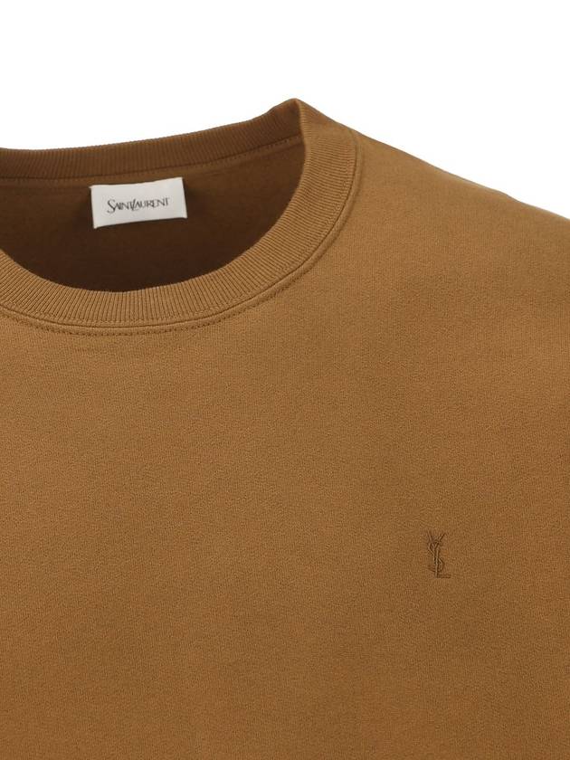 Saint Laurent Embroidered logo knit top brown