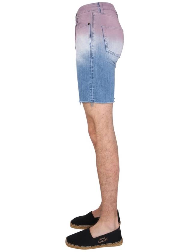 Saint Laurent gradient loose fit denim shorts