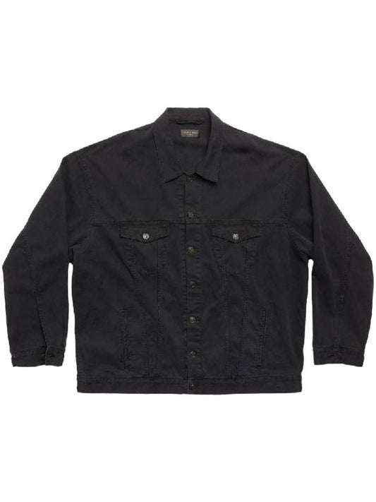 Balenciaga Back Taped Denim Jacket Black