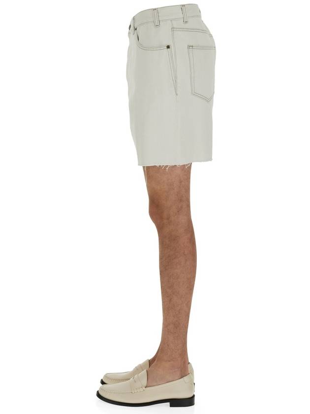 Saint Laurent Men's Baggy Denim Shorts White