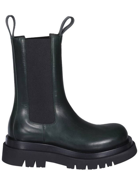 Bottega Veneta Lug Ankle Chelsea Boots Bottle Green
