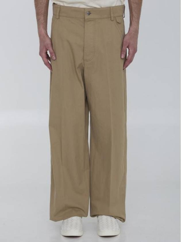Bottega Veneta Twill Cargo Straight Pants Beige