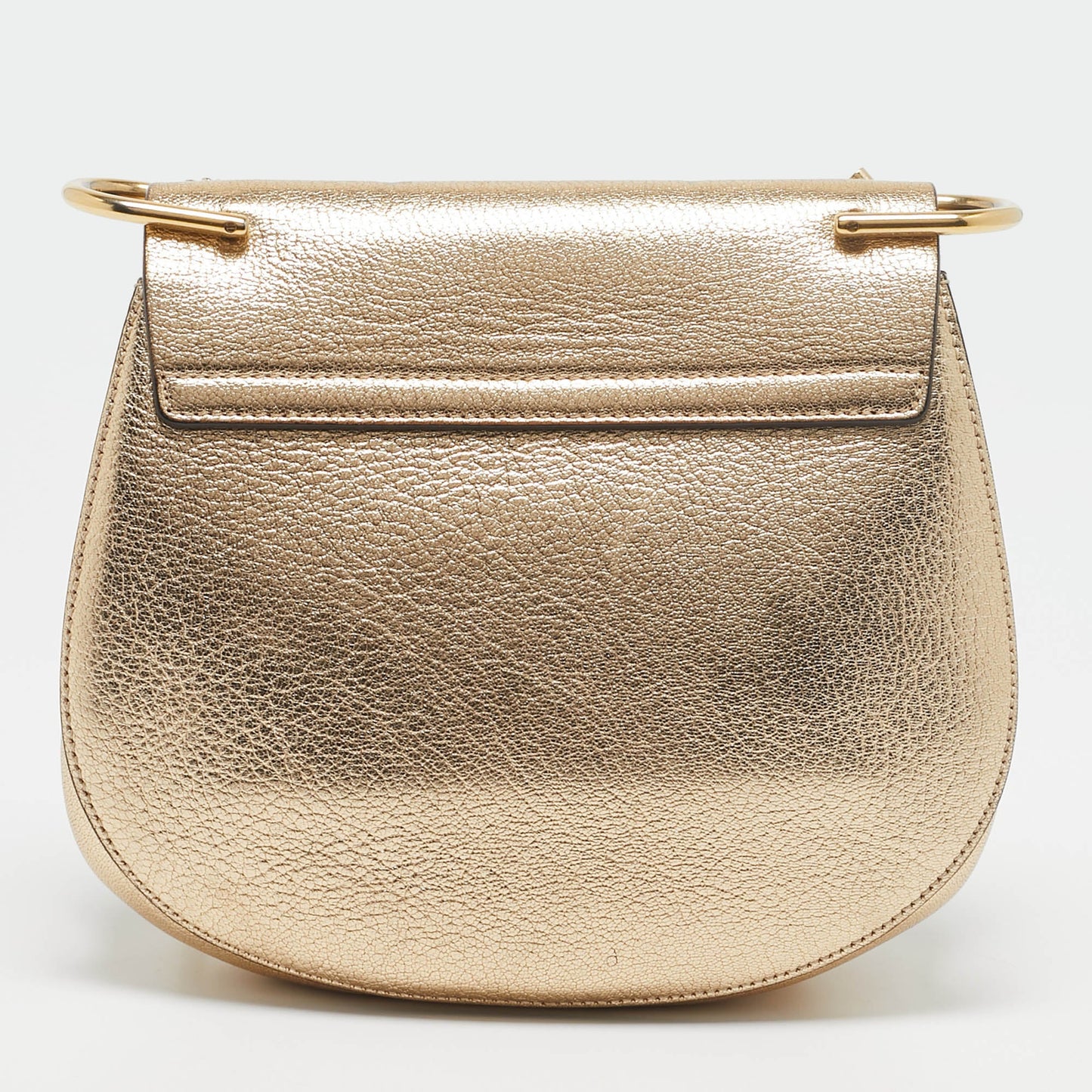 Chloe Gold Leather Medium Drew Shoulder Bag