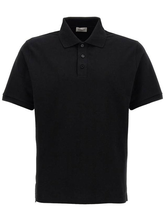 Saint Laurent Saint Laurent Logo Embroidery Polo Shirt