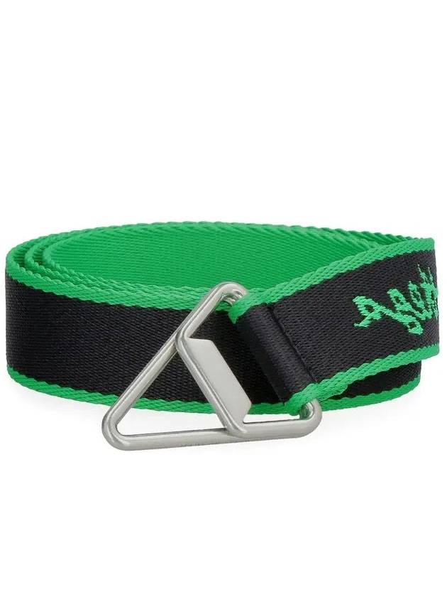 Bottega Veneta Logo Triangle Buckle Belt Green