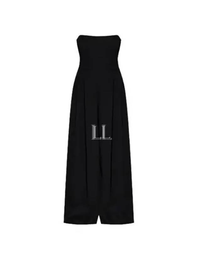 Bottega Veneta Strapless Wide Leg Jumpsuit Black
