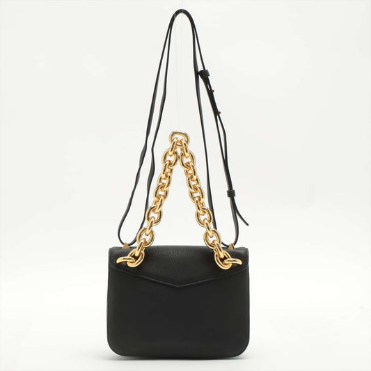 Bottega Veneta  Mountain Leather Shoulder Bag Black