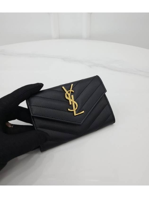 Saint Laurent monogram envelope gold wallet