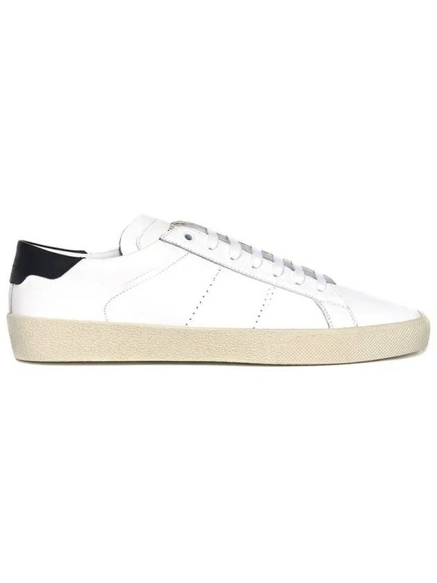 Saint Laurent Black Tab Leather Low Top Sneakers White