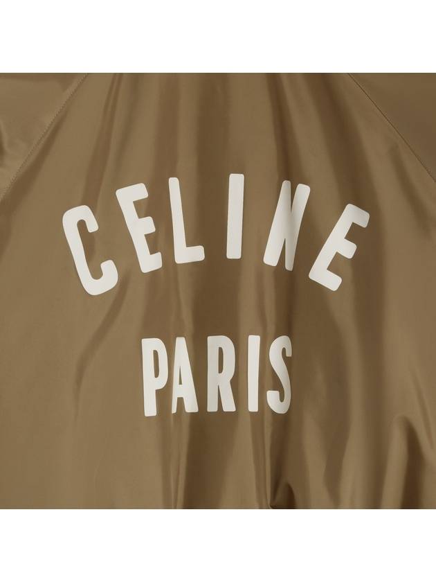 CELINE Paris Teddy Lightweight Nylon Bomber Jacket Caramel