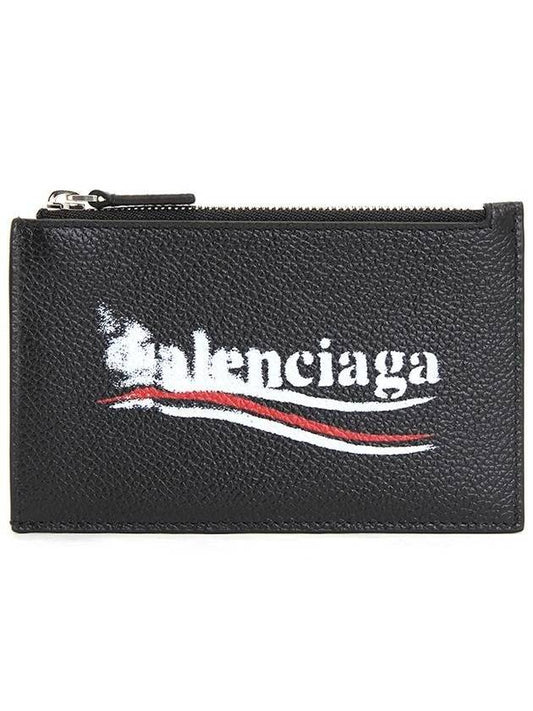 Balenciaga Wave Logo Card Wallet Black