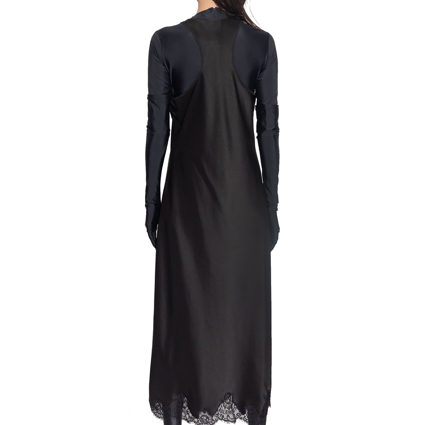 Balenciaga Satin Strappy Midi Dress Women