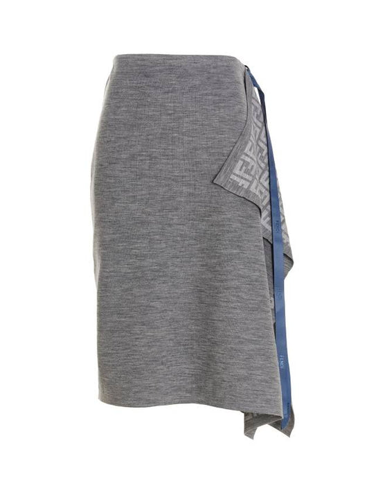 Fendi Skirt Grey Wool Skirt