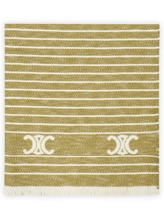 CELINE Triomphe Striped Beach Fouta Vanilla Ocre