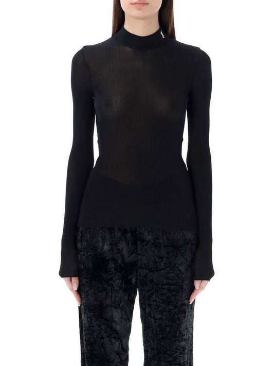 Saint Laurent Saint Laurent Cassandre Ribbed Sweater