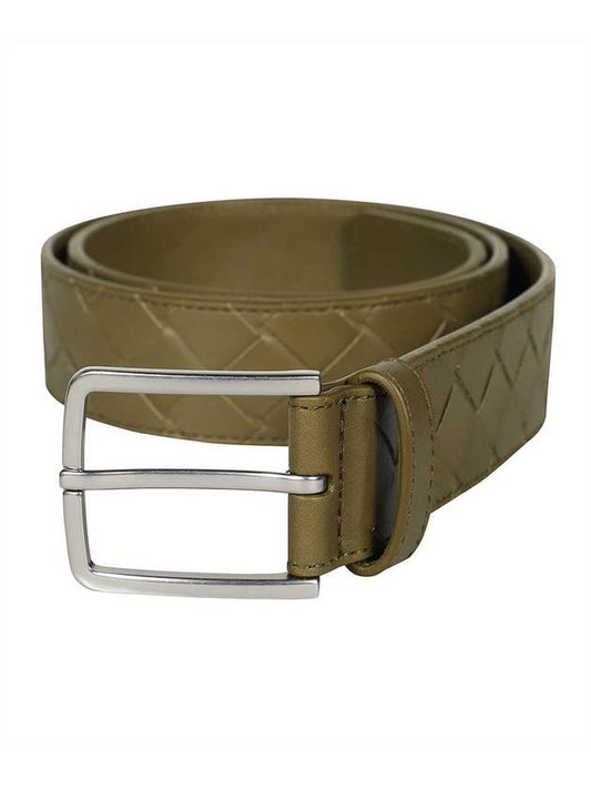 Bottega Veneta Intrecciato Leather Belt Mud
