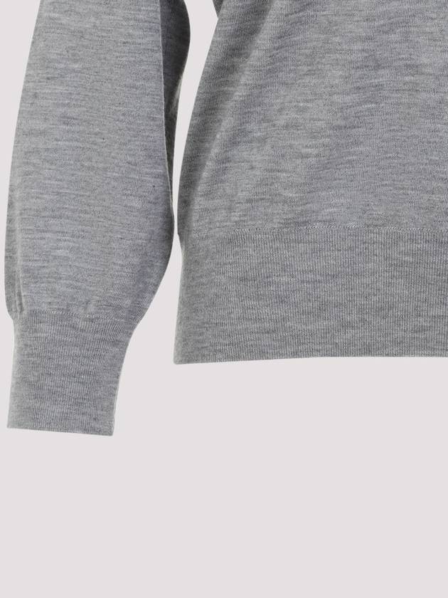 Bottega Veneta V neck cashmere knit top gray