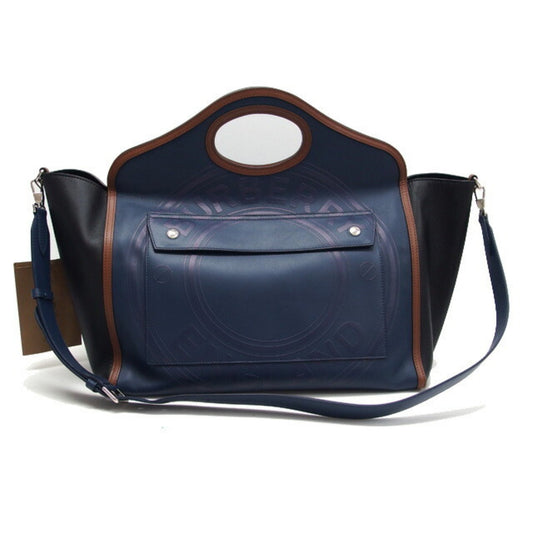 Burberry   Navy Leather Handbag Shoulder Bag ()