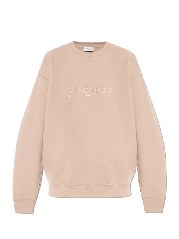 Saint Laurent hooded sweatshirt 802001 Y36SW 9950 NUDE ROSE