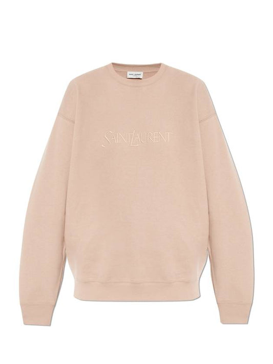 Saint Laurent hooded sweatshirt 802001 Y36SW 9950 NUDE ROSE