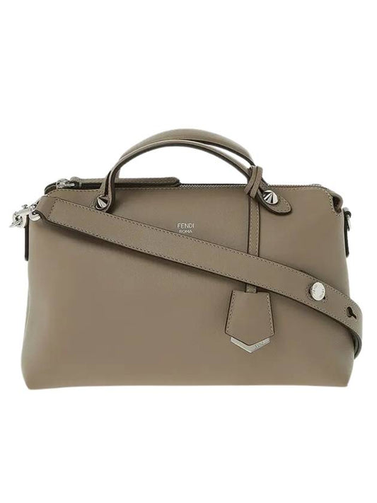 Fendi By The Way Boston Leather Medium Tote Bag Beige