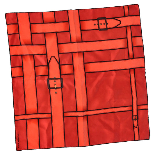 Burberry Buckle Print Scarf in Red Silk