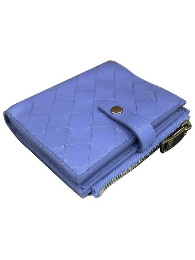 Bottega Veneta Intrecciato Zipper Half Wallet Violet