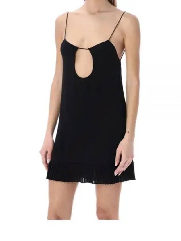 Saint Laurent Backless Viscose Short Dress Black