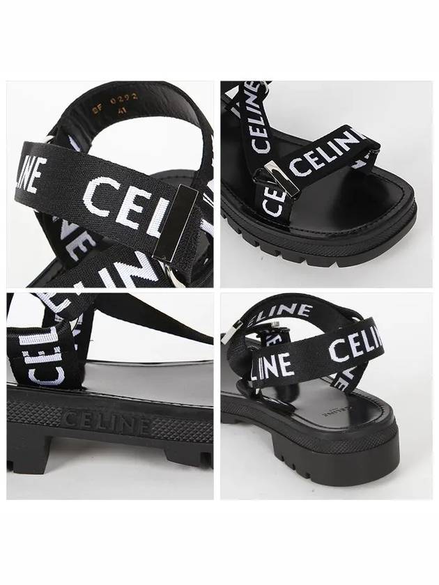 CELINE Leo Strappy Sandals Black