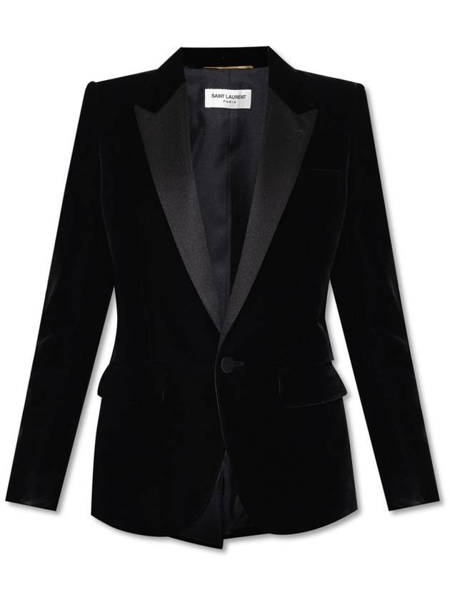 Saint Laurent Velvet Tuxedo Jacket Black