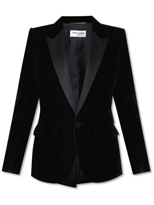 Saint Laurent Velvet Tuxedo Jacket Black