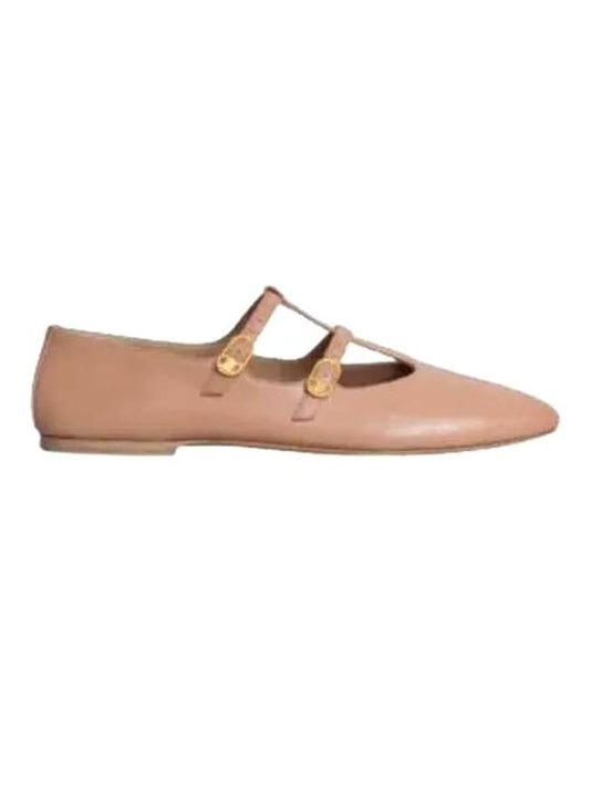CELINE Les Double Strap Lambskin Ballerinas Pink