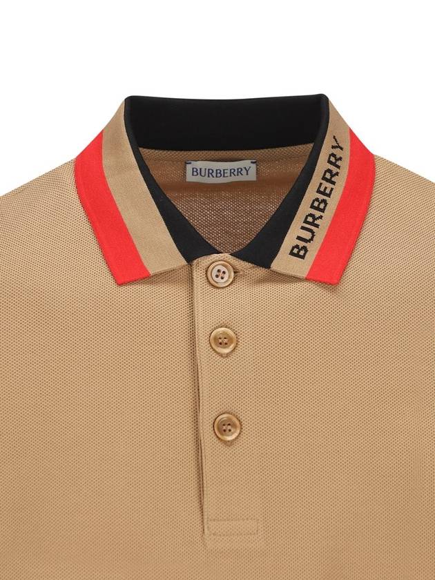Burberry Logo Stripe Short Sleeve Polo Shirt Brown