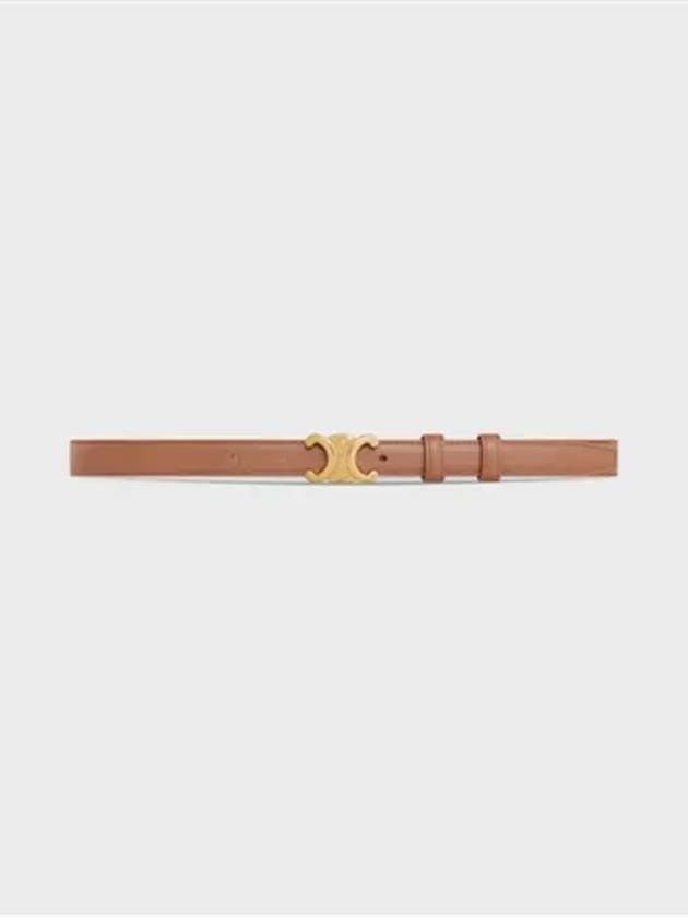 CELINE WoMen's Small Triomphe Smooth Calfskin Belt Brown